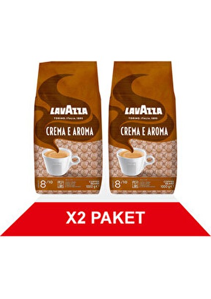 Crema E Aroma Çekirdek Kahve 2 x 1 kg İtalya Menşeli Zengin Lezzet fiyatları