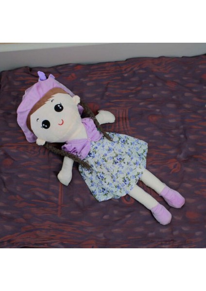 Linda Peluş Şapkalı Bez Bebek 55CM Lila modelleri