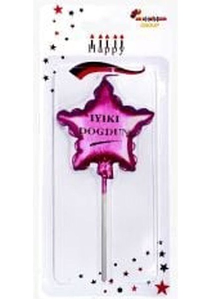 Iyiki Doğdun Yıldız Pembe Mum fiyatları