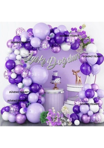 Mor Balon Zincir Set