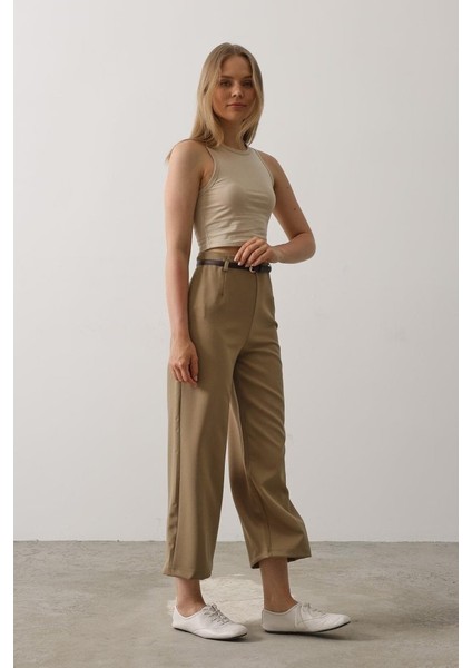 Kemer Pens Detaylı Pantolon - Haki