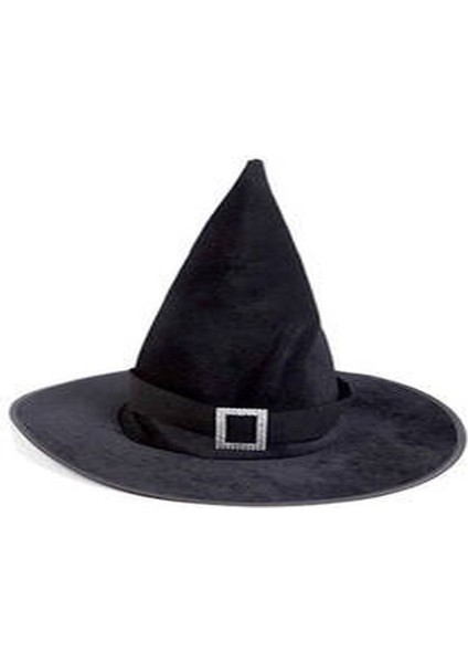 Halloween Tokalı Cadı Şapkası Siyah