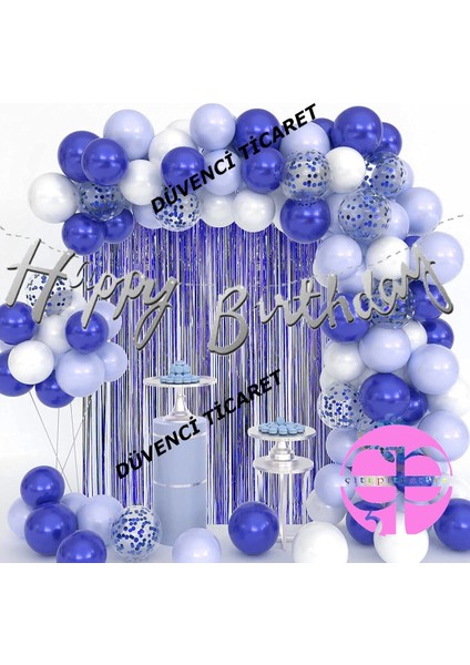 Lüks Lacivert Balon Zincir Set