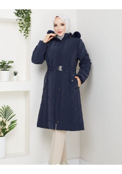 Durugül Kadın Büyük Beden Nova Kumaş Ara Boy Kapitone Mont modelleri