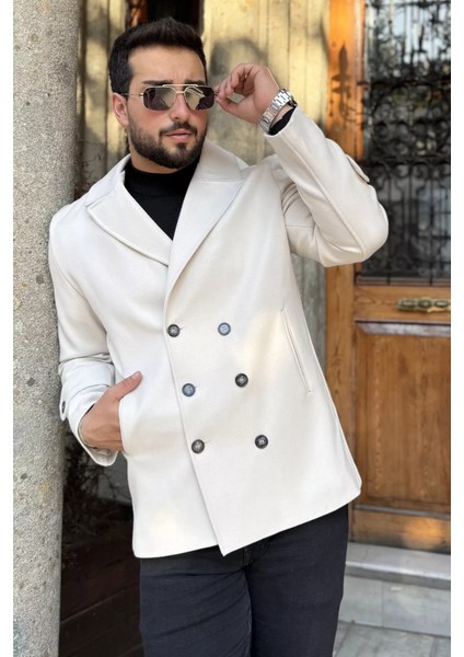 Erkek Iç Astarlı Çift Cepli Kaşe Kaban P-00018435 fiyatları