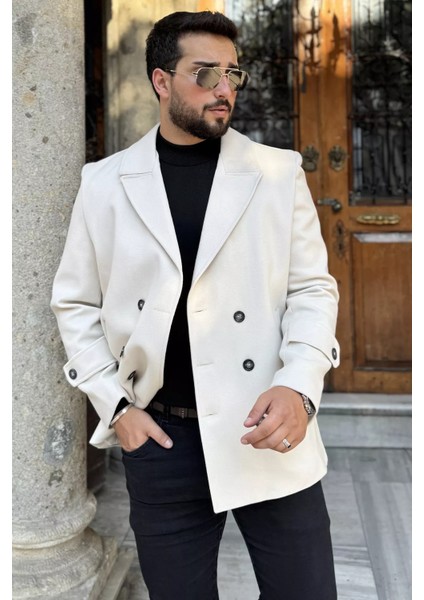 Erkek Iç Astarlı Çift Cepli Kaşe Kaban P-00018435 modelleri