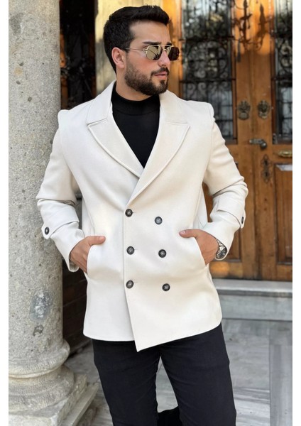 Erkek Iç Astarlı Çift Cepli Kaşe Kaban P-00018435 fırsatları