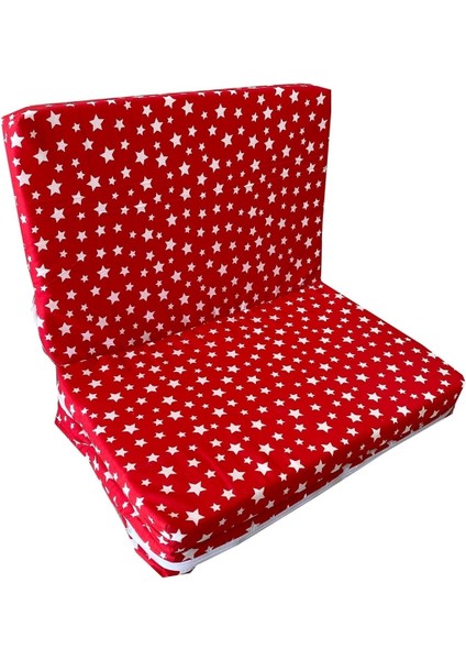 Katlanır Çocuk Yatağı Sünger Yatak Çocuk Oyun Minderi 60X120-4 Cm(Kırmızı Yıldız)