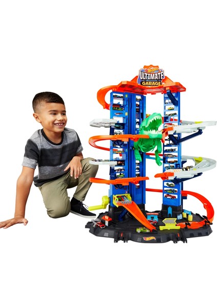 Hw Robotik T-Rex Ultimate Garaj™ Hot Robotik T-Rex Ultimate Garaj, 100'DEN Fazla Aracı Kolayca Saklayabilir GJL14 GJL14
