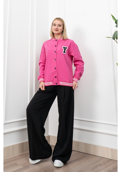 8512 Içi Astarsız Önden Çıtçıt Düğmeli Kot Gabardin Kumaş Çift Cepli Kolej Ceket