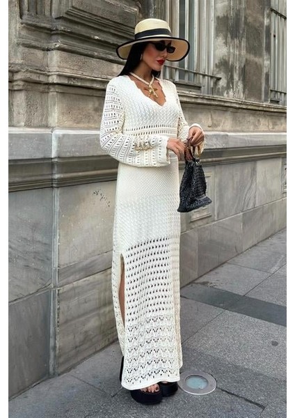 Ajur Detaylı Ispanyol Kol Elbise 2840 indirimleri