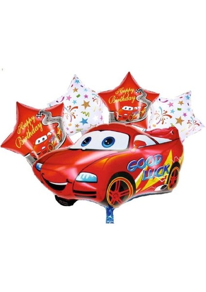 Kırmızı Araba 5li Folyo Set Balon