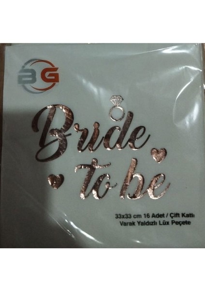 Peçete Pembe Bride To Be Rose Gold 16'lı