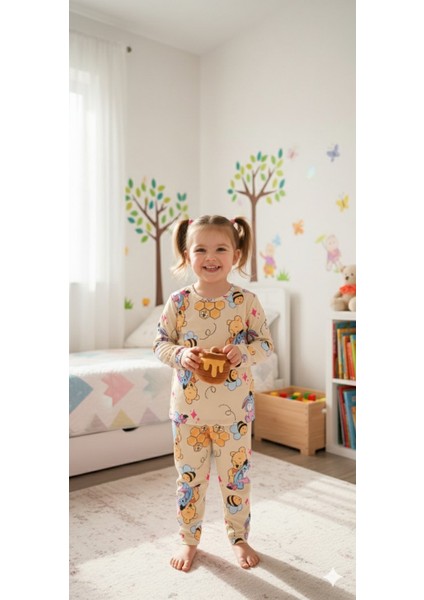 Kız Çocuk Pijama Takımı I Uzun Kollu Rahat Ev Giyim I Pamuklu - Yumuşacık Kız Çocuk Takım
