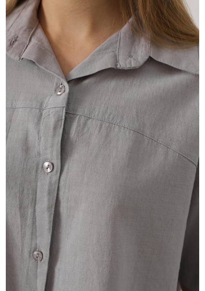 Yarım Kol Gömlek - Gri fırsatları