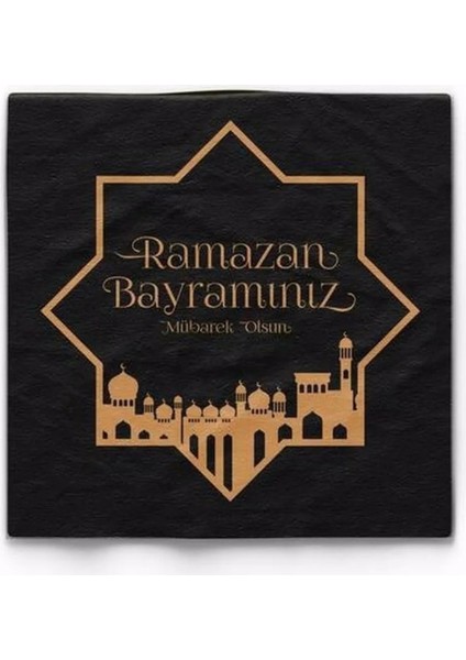 Mini Party Store Yaldızlı Peçete Siyah Ramazan Bayram Gold 16'lı fiyatları