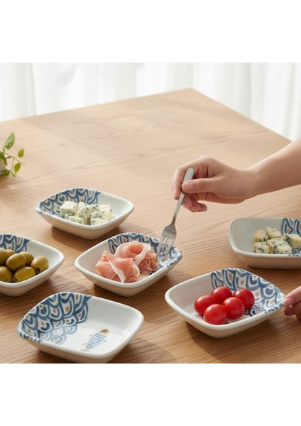 Balık Desenli Dikdörtgen Çerezlik / Kayık 13 cm 6 ADET-18192