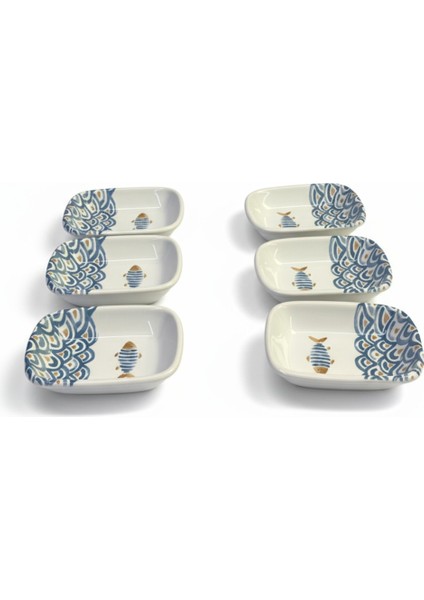 Balık Desenli Dikdörtgen Çerezlik / Kayık 13 cm 6 ADET-18192 fiyatları