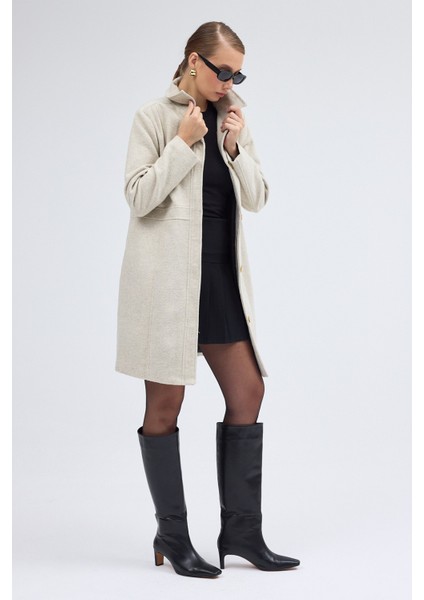 Dikiş Detaylı Tasarım Kaşe Kaban