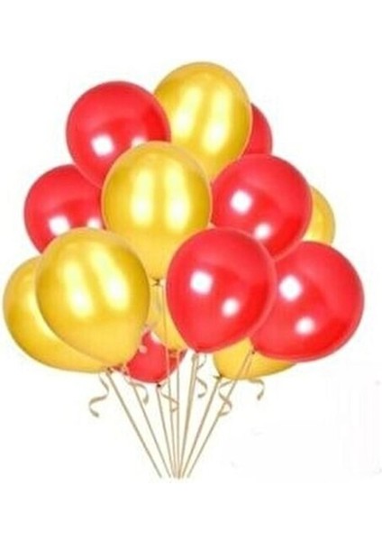 Kırmızı Gold 30 Adet Doğum Günü Balon Seti