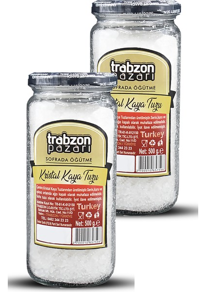 Refinesiz, Iyotsuz Öğütülmüş Kristal Kaya Tuzu 2x500 Gr