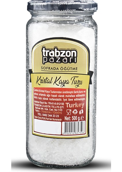 Doğal Refinesiz, Iyotsuz Öğütülmüş Kristal Kaya Tuzu 3x500 gr fiyatları