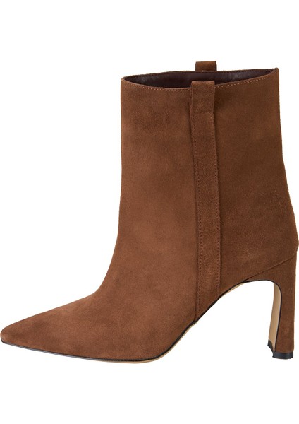 Kadın Kahve Süet Topuklu Bot modelleri