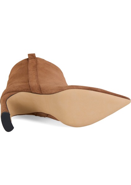 Kadın Kahve Süet Topuklu Bot fırsatları