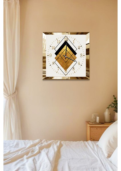 Gold Çerçeveli Altın Modern Temalı Dekoratif Mdf Duvar Saati indirimleri