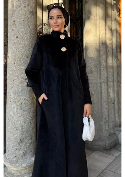 Kadın Gold Düğme Detaylı Iç Astarlı Sakallı Kaban P-00018443 fiyatları