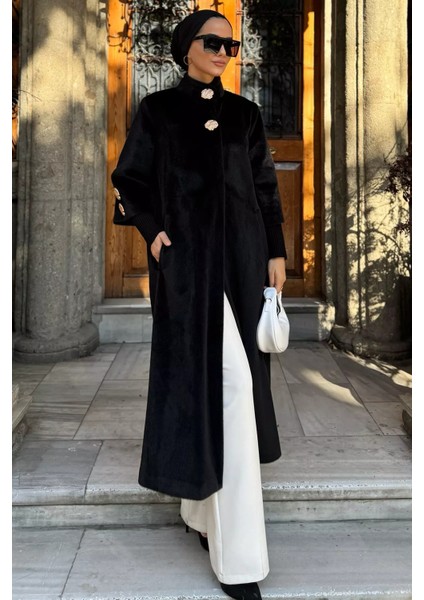 Kadın Gold Düğme Detaylı Iç Astarlı Sakallı Kaban P-00018443 fırsatları