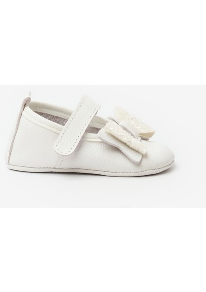 Beyaz Pullu Cırtlı Deri Kız Bebek Makosen indirimleri