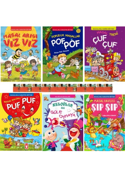 Masal Balonu Puf Puf, Masal Arısı Vız, Pofuduk Masallar Pof Pof, Masal Havuzu Şıp(Fleksicilt 6kitap)