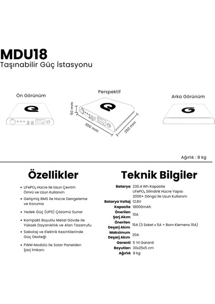 MDU18 - Mini Dc Ups Serisi - Taşınabilir 12V Güç Istasyonu - Ay Taşı fırsatları