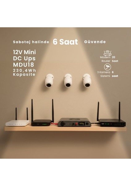 MDU18 - Mini Dc Ups Serisi - Taşınabilir 12V Güç Istasyonu - Ay Taşı