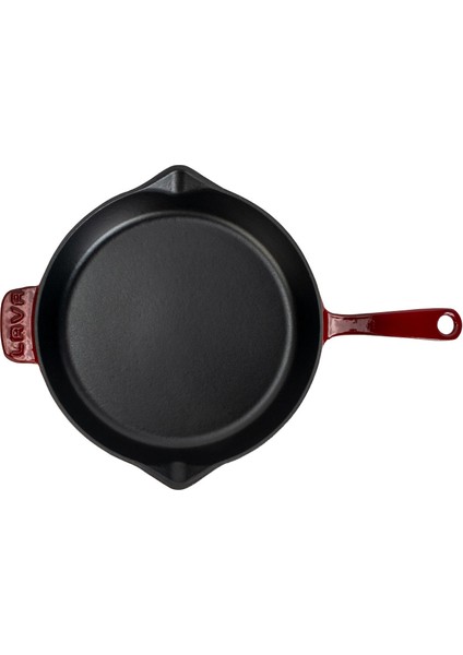 Döküm Yuvarlak Kızartma Tavası Döküm Demir Yekpare Saplı. ÇAP(Ø)30CM-BORDO modelleri