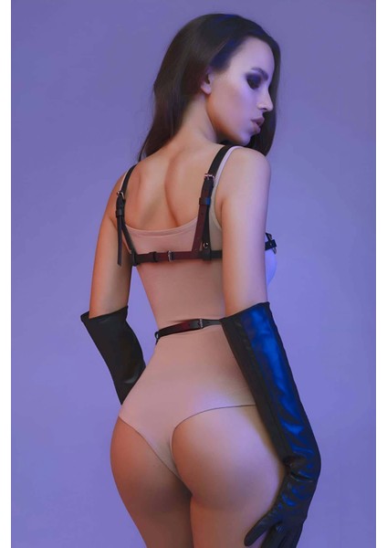 Göğüs Üzeri Pentagram Sembollü Deri Harness - BRF821 modelleri