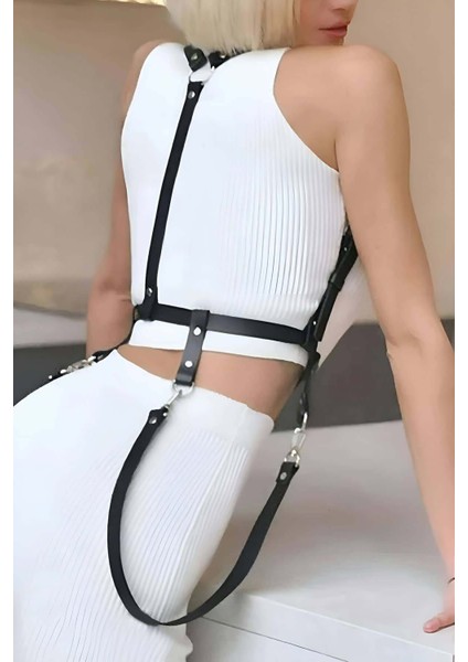 Elbise Üzeri Askılı Deri Kemer Harness - BRF1171 fırsatları