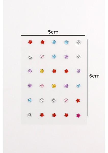 Çok Renkli Çiçek Figürlü Yüz Ve Tırnak Sticker