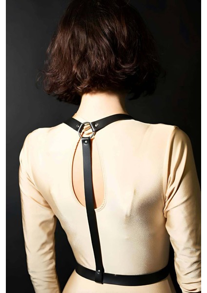 Göğüs Üzeri Deri Kemer, Şık Deri Harness Aksesuar - BRF599