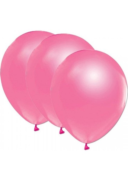 Metalik Balon Pembe 10 Adet