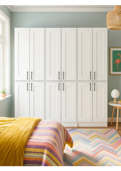 Arden 6 Kapaklı Gardırop - 182 cm Y, 184 cm G - Genç Odası ve Yatak Odası Gardırop