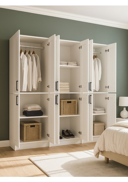 Arden 6 Kapaklı Gardırop - 182 cm Y, 184 cm G - Genç Odası ve Yatak Odası Gardırop modelleri