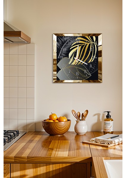 Gold Çerçeveli Modern Zarafet Temalı Dekoratif Mdf Duvar Saati fiyatları