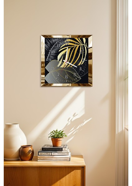 Gold Çerçeveli Modern Zarafet Temalı Dekoratif Mdf Duvar Saati modelleri