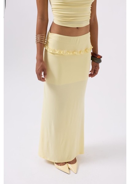 Katlama Bel Detay Maxi Etek fırsatları