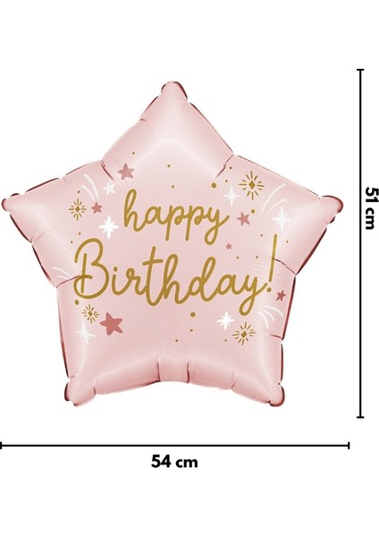 Pembe Happy Birthday Yazılı Yıldız Balon fırsatları