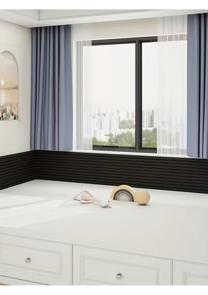 8CMX200CM 1 Adet Yapışkanlı Meva Siyah Lambiri Model Çıta Süpürgelik Tablo Tavan Koruyucu Kenar Çıta fırsatları