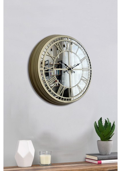 Hediyelik 40 cm Prinç Aynalı Lüks Duvar Saati fiyatları