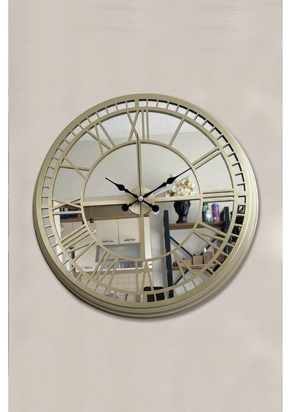 Hediyelik 40 cm Prinç Aynalı Lüks Duvar Saati modelleri